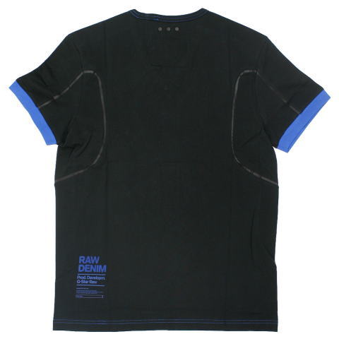 G-STAR T SHIRT STYLE:AIDEN V T S/S BLACK COMPACT JERSEY