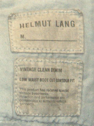 HELMUT LANG LOW WAIST BOOT CUT CONTOUR FIT 31 100%COTTON MADE IN ITALY