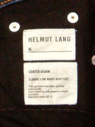 HELMUT LANG CLASSIC LOW WAIST BOOT CUT 29 100%COTTON MADE IN ITALY