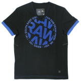 G-STAR T SHIRT STYLE:AIDEN V T S/S BLACK COMPACT JERSEY