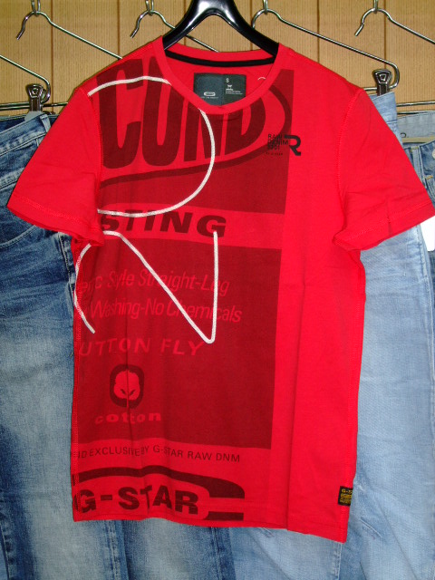 G-STAR T SHIRT STYLE:ODEON R T S/S CHINESE RED COMPACT JERSEY