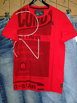 W[X^[@TVc@G-STAR T SHIRT STYLE:ODEON R T S/S ART:84010.336.650 COLOR:CHINESE RED SIZE:@FABRIC:COMPACT JERSEY 100%COTTON MADE IN CHINA