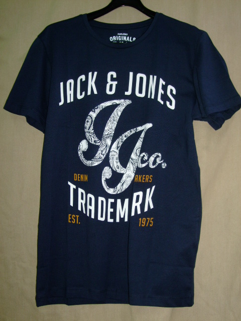 Jack and Jones Men's Traffic Short Sleeve T-Shirt, Blue (Navy BlazerInac Gold White), Small