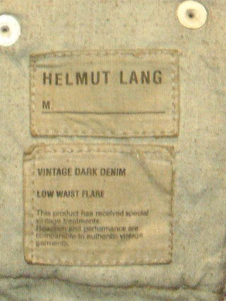 HELMUT LANG LOW WAIST FLARE 28 100%COTTON MADE IN ITALY