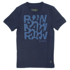 G-STAR STYLE:AARON R T S/S POLICE BLUE COOL RIB
