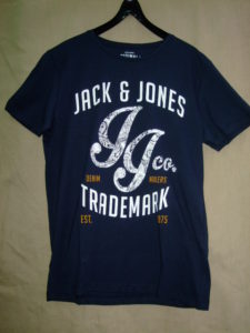 Jack and Jones JORTRAFFIC TEE SS CREW NECK Navy Blazer/REG INAC Gold White style no.12111477 SIZE/TAILLE M